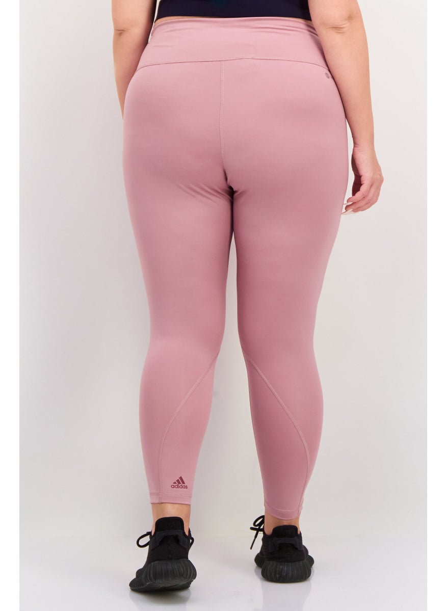 Adidas Women Plus Size Tight Fit Training Leggings, Mauve  - Image 3