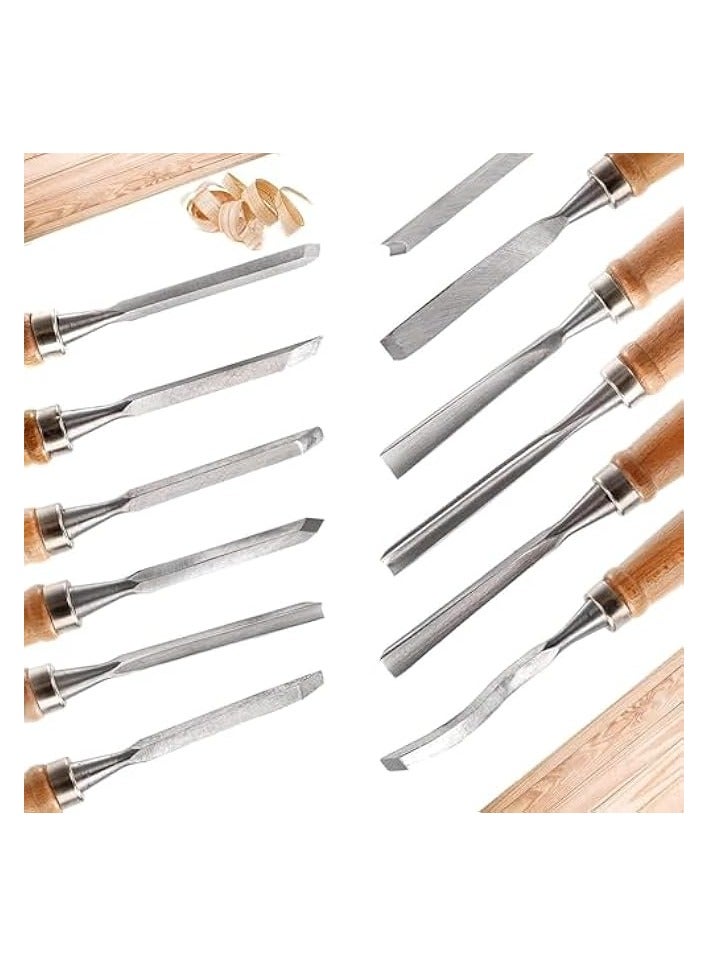 PROMASS 12 PCS Wood Carving Tools, Gouges Woodworking Chisels, Full Size Wood Carving Knifes for Beginners, Hobbyists, Professionals, Artistic, Gifts for Him, Father's Day  - Image 3