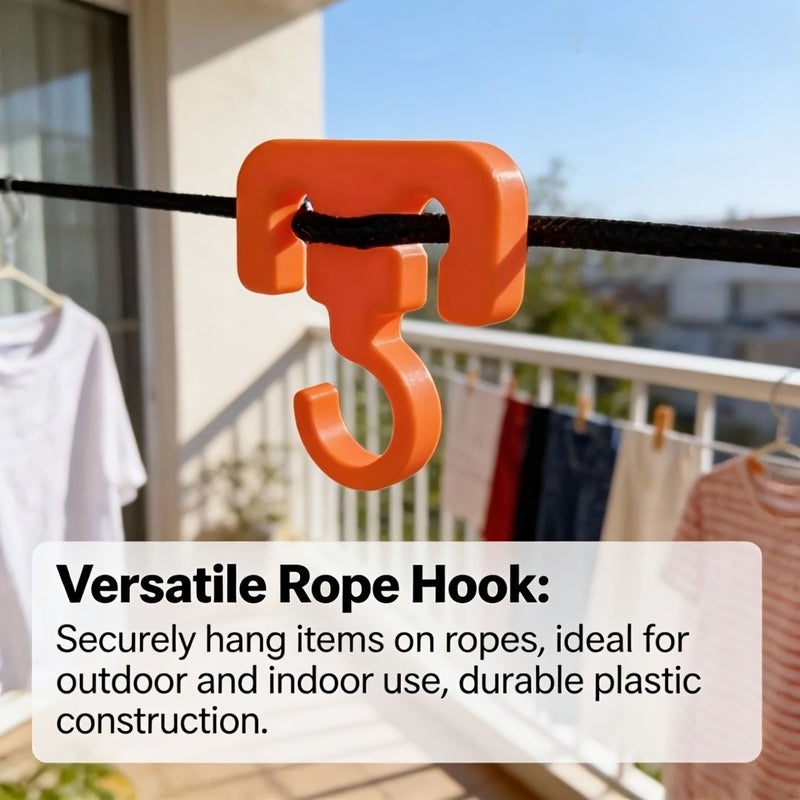 Multifunctional Camping Hooks 4 Pack Durable Plastic Clothesline Hangers Indoor Outdoor - Image 2