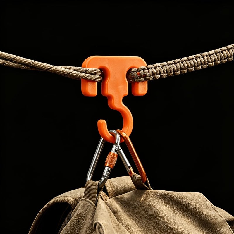 Multifunctional Camping Hooks 4 Pack Durable Plastic Clothesline Hangers Indoor Outdoor - Image 1