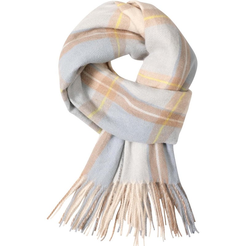 Winter scarves for women: plaid cashmere scarf in burgundy and charcoal, ultra-soft oversized wrap blanket style for cold weather warmth, 79 x 23 - Image 1