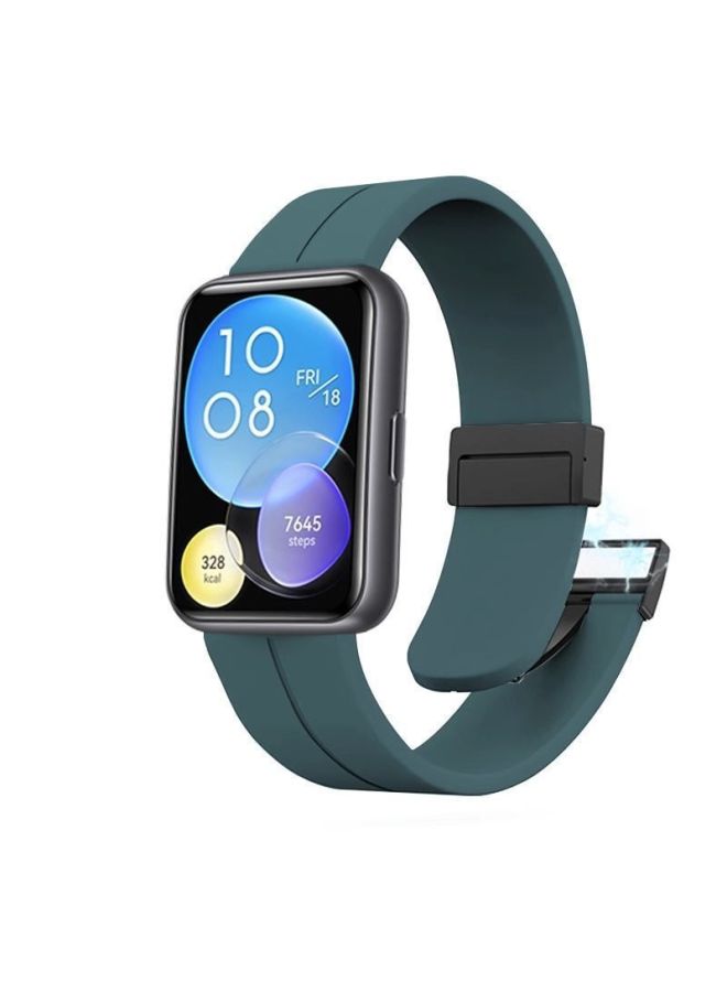 لساعة huawei WatchFit2 Watchband Fit3 ساعة سيليكون معدنية بإبزيم مغناطيسي بديل معصمه موضة جديدة - اللون: أرجواني فاتح - مناسب لـ: موصلات huawei Fit3 Series السوداء - Image 1