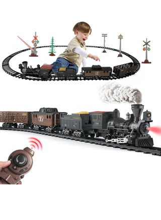Train Set with Remote Control Retro Rail Steam Toy with Locomotive 3 Freight Trains Alloy Engine Classic Model Train Gift with Steam and Sound - pzsku/Z196ABFBAFC4D8390E2E9Z/45/_/1720680768/99ecca20-52e7-40d6-a3ba-e25d48cc39cb