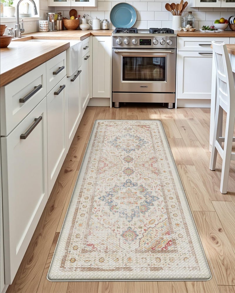 DEXI Kitchen Mats for Floor Cushioned, 23x59 Extra Large Wide Runner Rug Non Slip, Waterproof Soft Comfort Standing Padded Anti Fatigue Decorative, Light Beige - Image 4