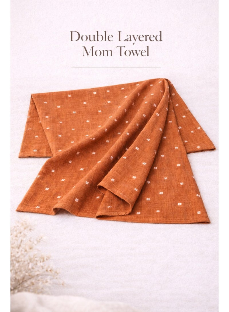 Pack of 2 - Muslin Double Layer Mom Towel - Soft Cotton Bath Towel, Floral Print - Image 1