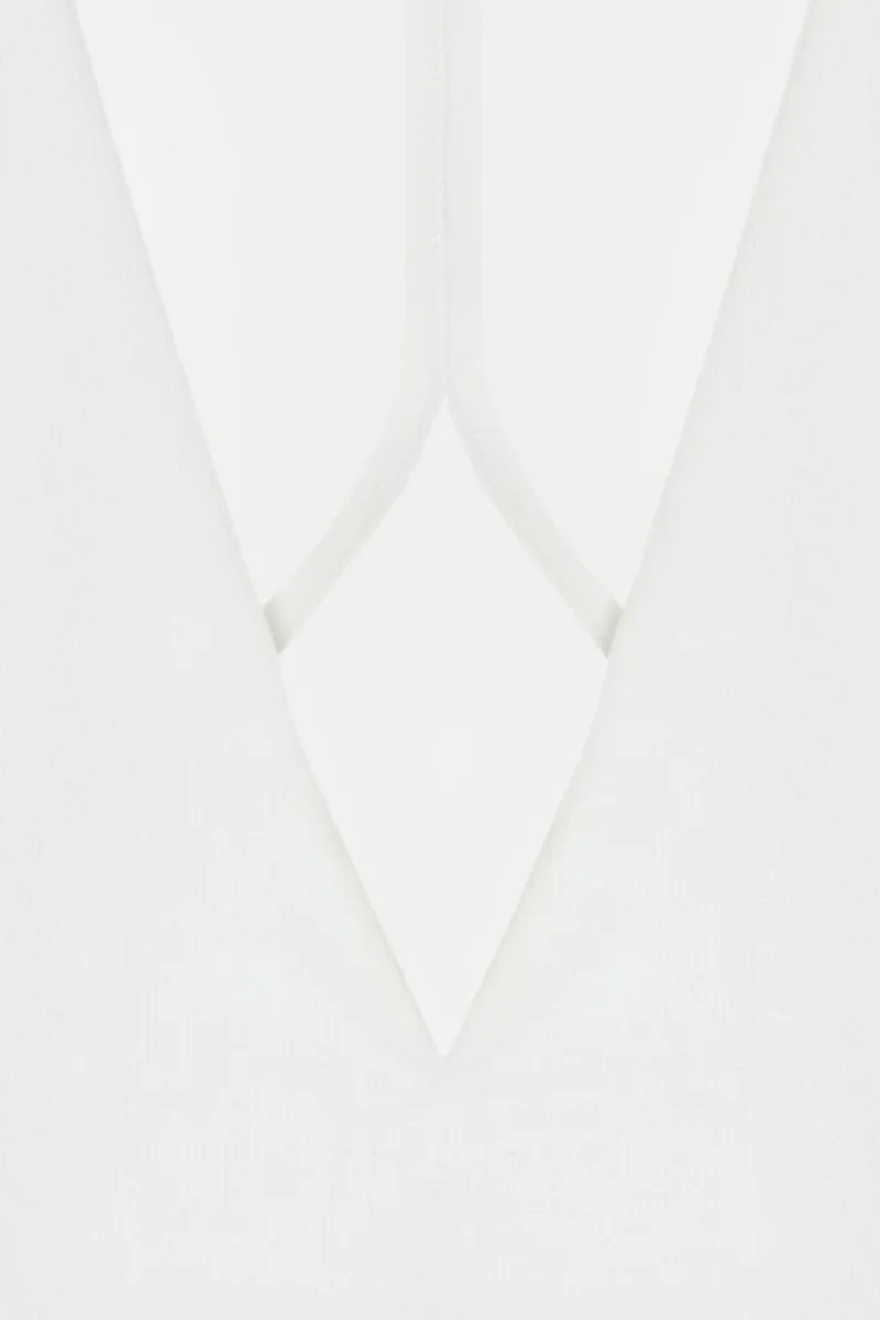 Dilvin White DILVIN Slim Fit Cut-Out Halter Bodysuit for Women | Best Price UAE