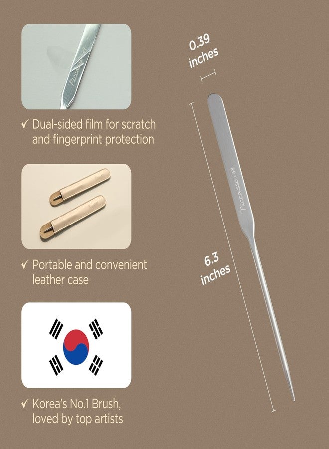 Piccasso Brush Korean Foundation Spatula - Professional Stainless Steel Makeup Tool for Thin, Seamless Foundation & Cream Blending - K-Beauty Artist's Precision - Image 3