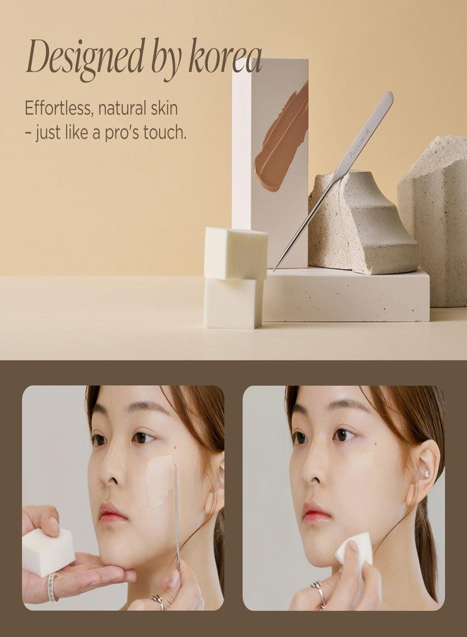 Piccasso Brush Korean Foundation Spatula - Professional Stainless Steel Makeup Tool for Thin, Seamless Foundation & Cream Blending - K-Beauty Artist's Precision - Image 2