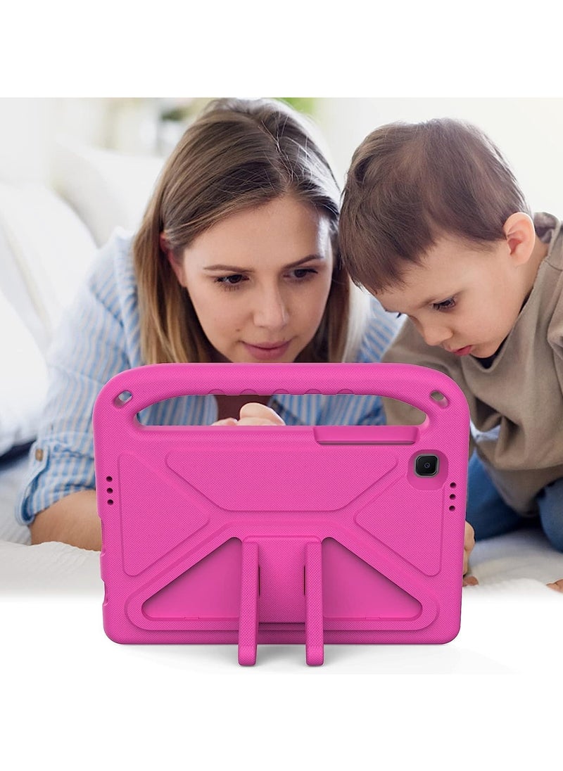 Kids Case for Samsung Galaxy Tab A7 Lite 8.7 Inch 2021 Tablet (SM-T220 / SM-T225), Light Weight Shockproof Case with Handle Kickstand Protective Case for Tab A7 Lite 8.7" (Rose Red)
