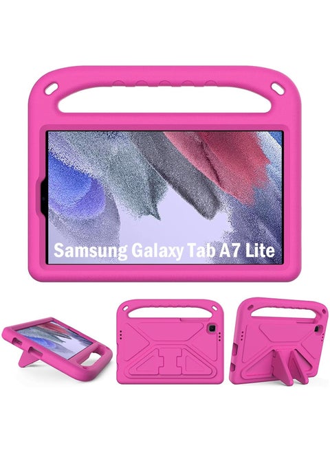 Kids Case for Samsung Galaxy Tab A7 Lite 8.7 Inch 2021 Tablet (SM-T220 / SM-T225), Light Weight Shockproof Case with Handle Kickstand Protective Case for Tab A7 Lite 8.7" (Rose Red)