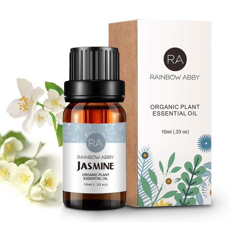 RAINBOW ABBY Jasmine Essential Oil 100% Pure Orangic Aromatherapy Plant Essential Oils Set for Diffuser - 10ML - Image 1