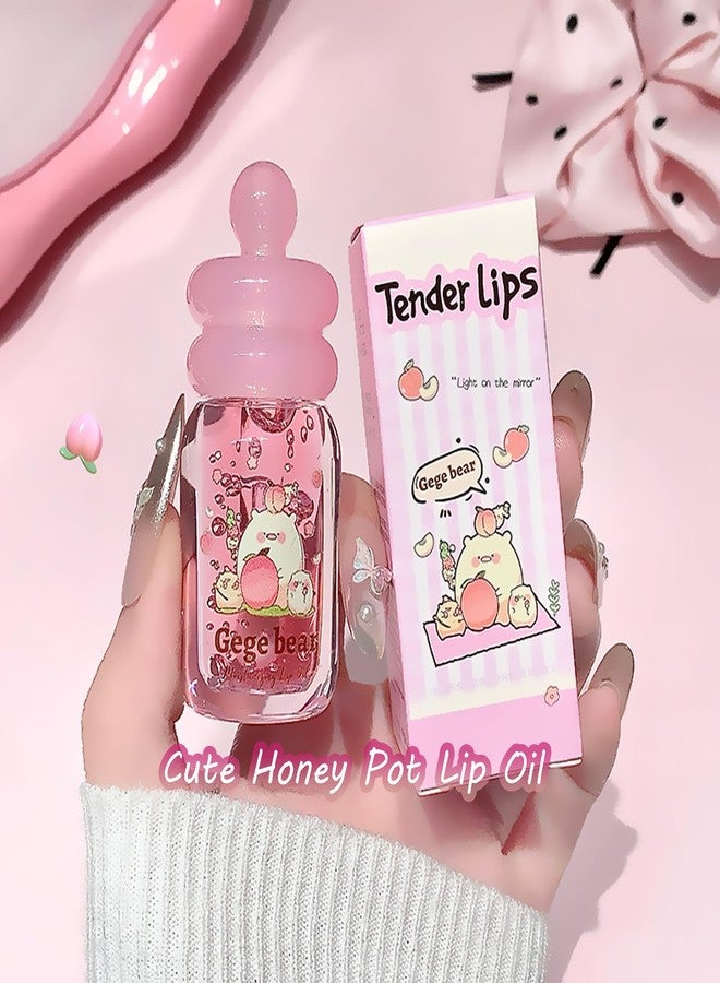 DENESTUP 4 Pcs Lip Gloss Oil Set | Fruit Flavored | Colorful Honey Pot | Cute Hydrating Lip Gloss Set for Women | Best Friend Party Gift Non-toxic - Image 5