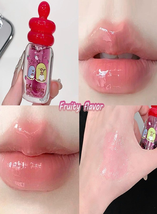DENESTUP 4 Pcs Lip Gloss Oil Set | Fruit Flavored | Colorful Honey Pot | Cute Hydrating Lip Gloss Set for Women | Best Friend Party Gift Non-toxic - Image 4