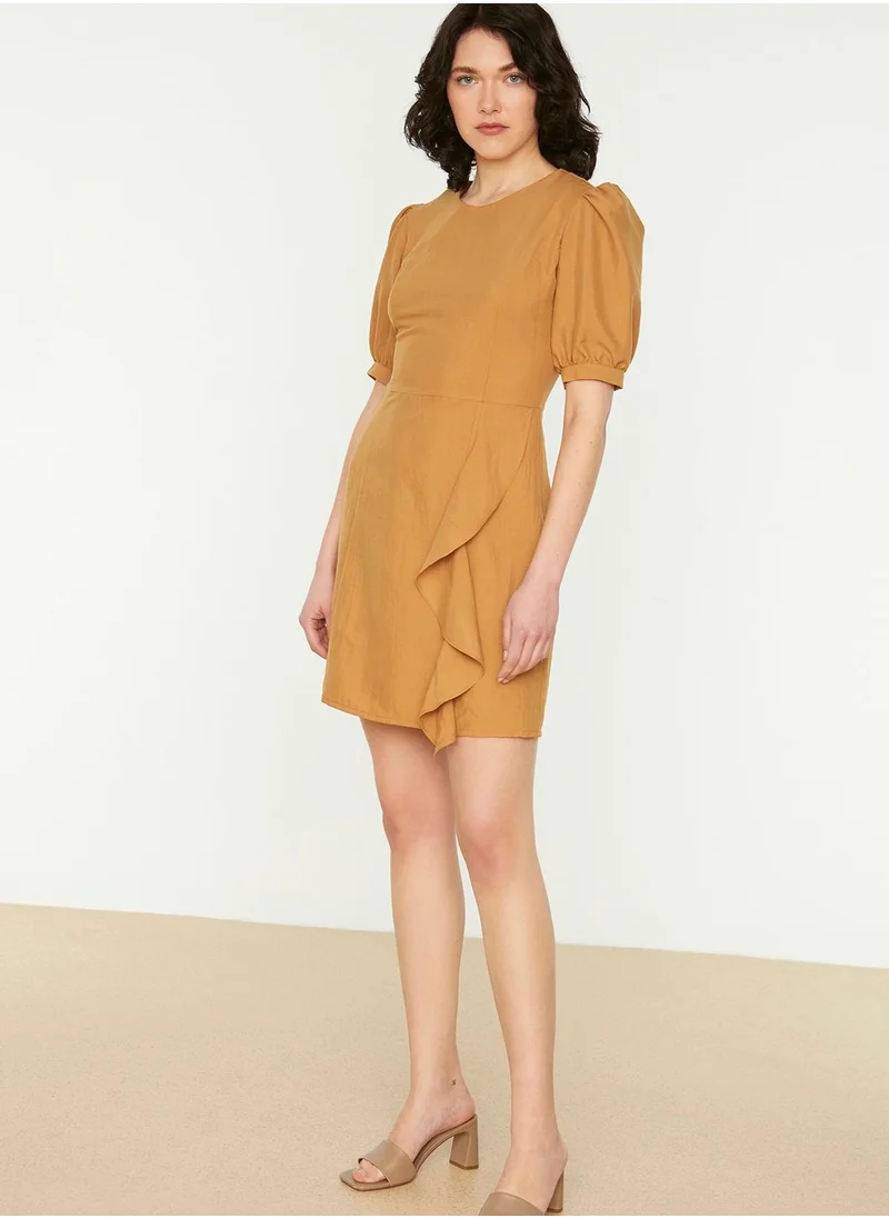 trendyol Puff Sleeve Ruffle Detail Dress