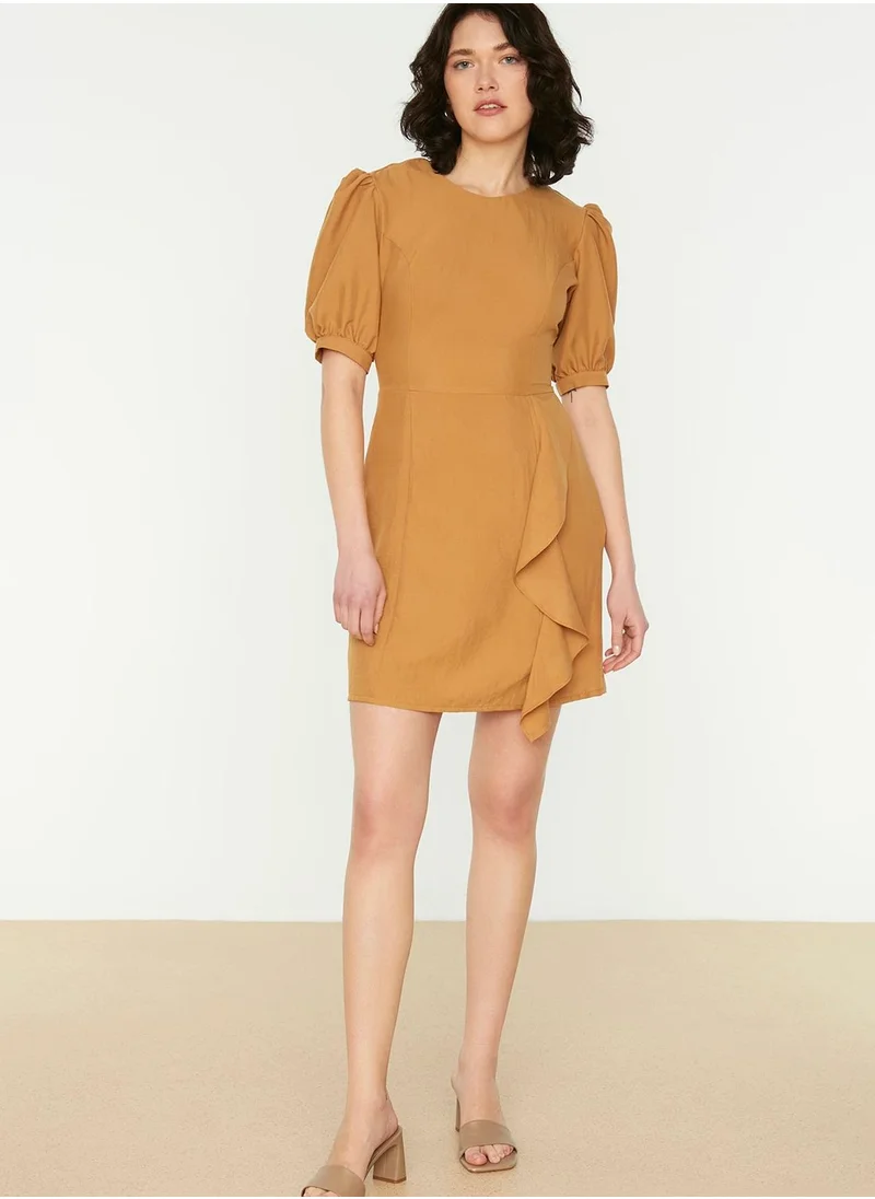 trendyol Puff Sleeve Ruffle Detail Dress