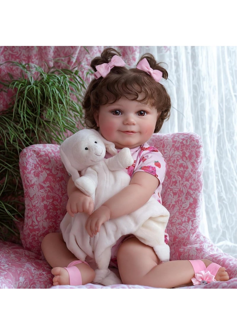 CUNUUDOOL Lifelike Reborn Baby Dolls, 20Inch-Real Baby Feeling Realistic-Newborn Baby Doll Adorable Smiling Real Life Baby Dolls with Gift Box for Kids Age 3. - Image 2