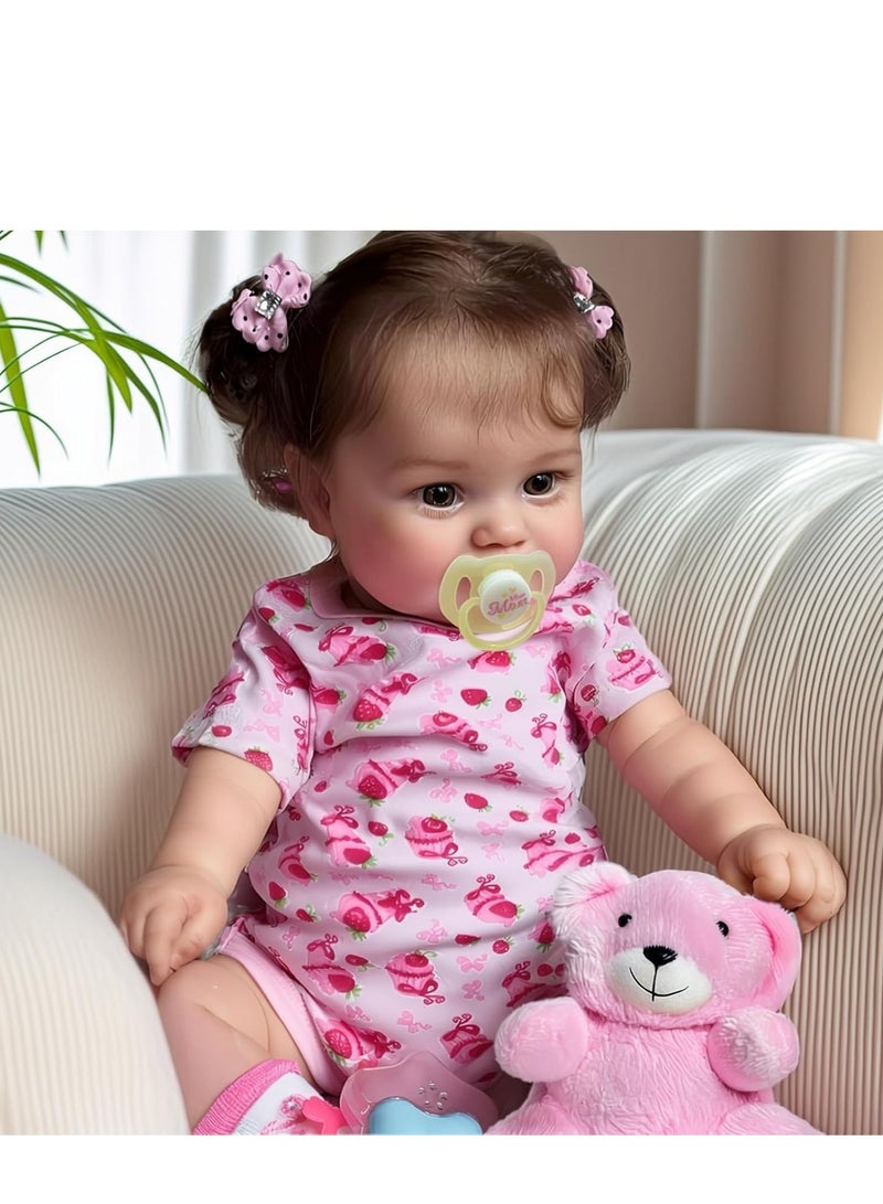 CUNUUDOOL Lifelike Reborn Baby Dolls, 20Inch-Real Baby Feeling Realistic-Newborn Baby Doll Adorable Smiling Real Life Baby Dolls with Gift Box for Kids Age 3. - Image 3