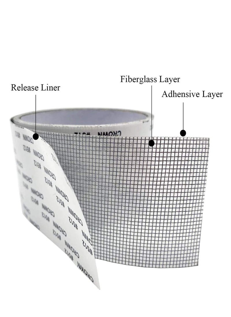 Generic - Adhesive tape for repairing holes and tears in window and door wires, made of mesh fiberglass to prevent the entry of mosquitoes and insects - Image 1