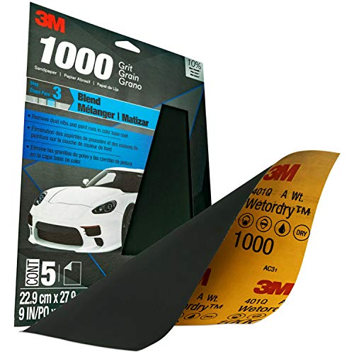 3M Wetordry Sandpaper, 32021, 1000 grit, 9 in x 11 in, 5 Sheets Per Pack - Image 3