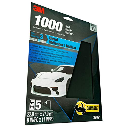 3M Wetordry Sandpaper, 32021, 1000 grit, 9 in x 11 in, 5 Sheets Per Pack - Image 2