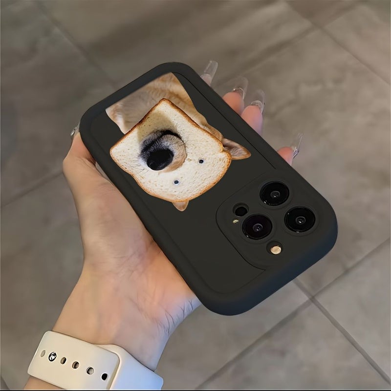 Cute Bread Puppy Phone Case For iPhone 12 Pro Soft TPU Anti Fall Back Cover - Image 4