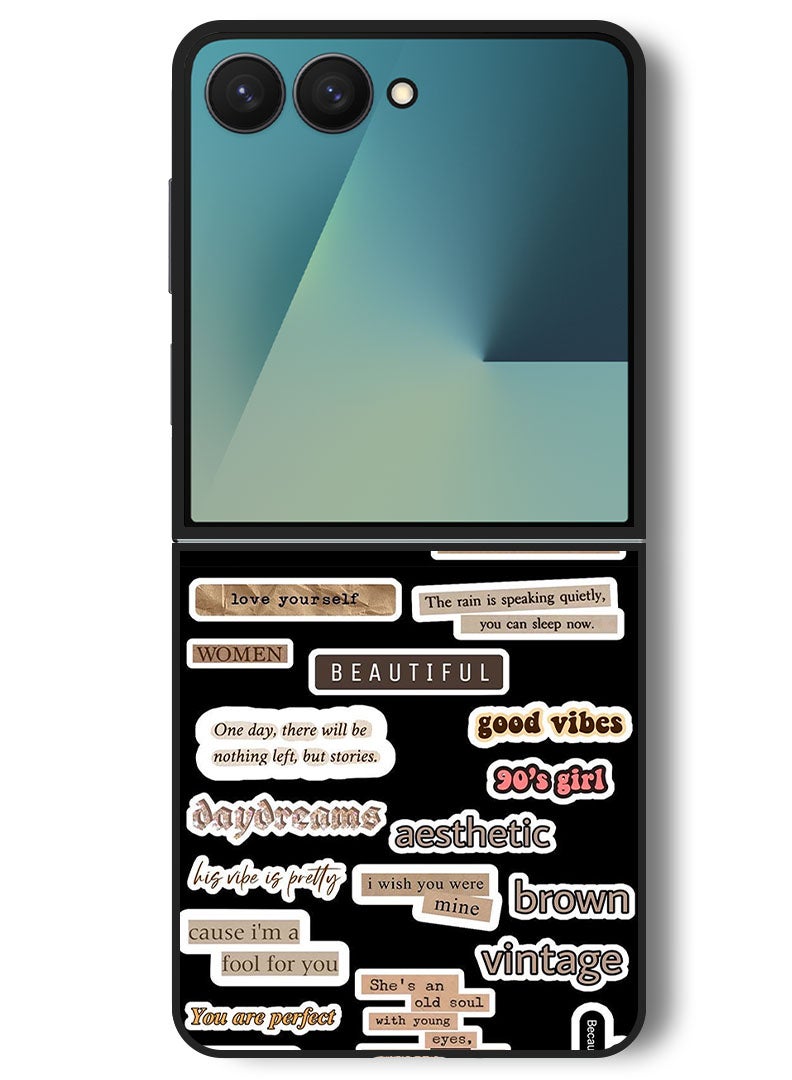 Theodor Case Compatible with Samsung Galaxy Z Flip 7 - 6.9 Inch Protection Shockproof Bumper Cover Beautiful Quote - Image 1