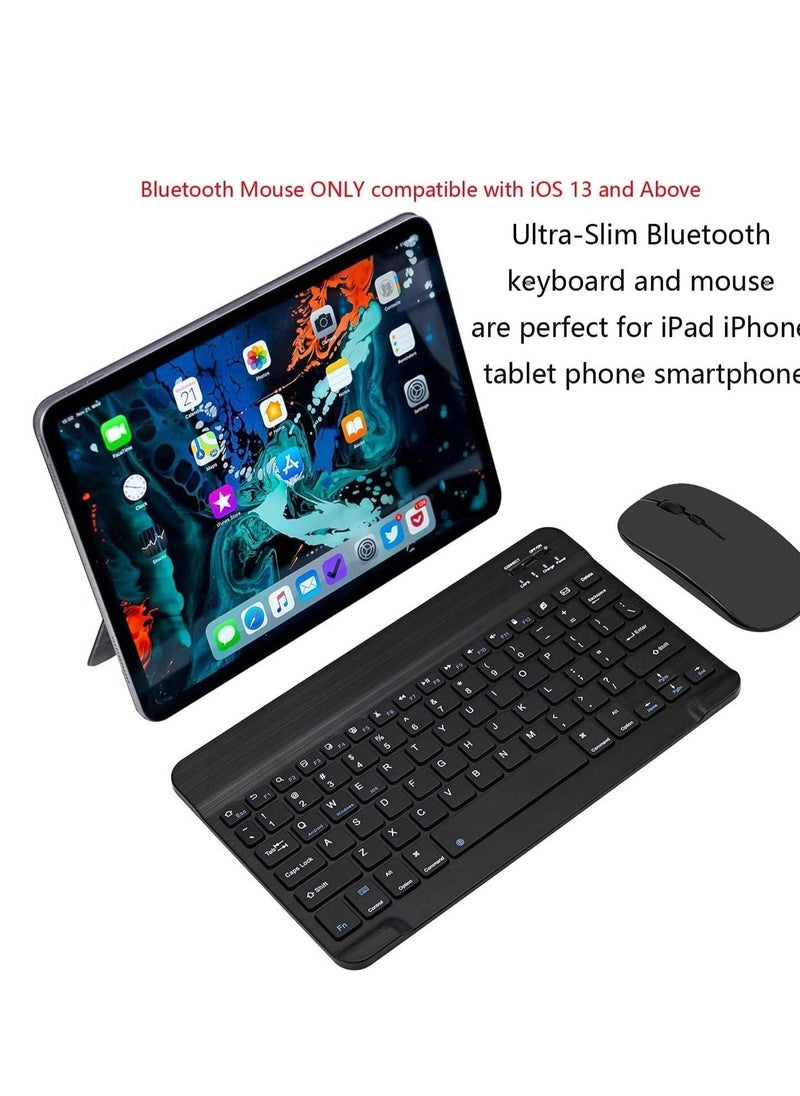 ELTRAZONE Ultra-Slim Bluetooth Keyboard and Mouse Combo Rechargeable Portable Wireless Keyboard Mouse Set for Apple iPad iPhone iOS 13 and Above Samsung Tablet Phone (Black)  - Image 4