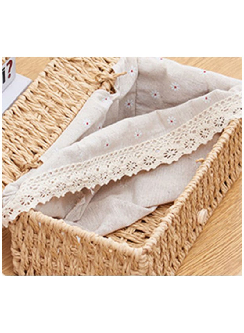 FFD Tissue Case Hand Woven Tissue Box Napkin Holder Cover Facial Tissue Case Cover Napkin Dispenser For Home Living room Bedroom Car Table Decoration - Image 5