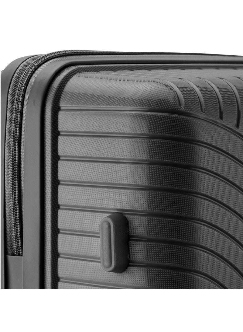 SENATOR Unisex Hard Case Carry On Luggage Lightweight PP Fashion Trolley Luggage with 360° Degree 4 Twin Wheel and Safe Zippers KH1010 Black - Image 5