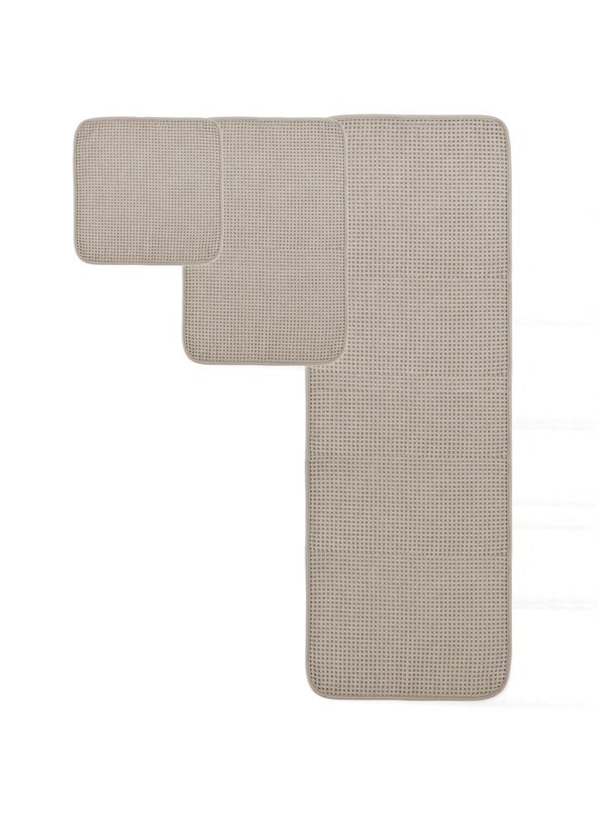 Polyte Oversize, 60 x 30 in., Quick Dry Lint Free Microfiber Bath Towel Set, 6 Piece (Beige, Waffle Weave) - Image 2