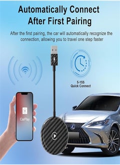 Generic Wireless CarPlay Adapter 2024 - Apple Carplay Wireless Adapter Convent Wired to Wireless CarPlay Dongle 5Ghz WiFi Auto Connect Online Update for iPhone iOS 10+&OEM Wired CarPlay Cars  - Image 4
