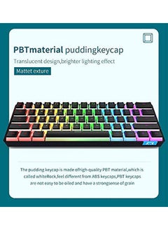 NIBEMINENT DaiDai STK61 بلوتوث الألعاب بودنغ لوحة المفاتيح الميكانيكية اللاسلكية الأزرق التبديل RGB  - Image 4