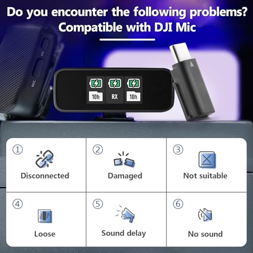 HBIHGHHONG for DJI MIC Adapter Type-C Phone Wireless Microphone Receiver for Mic Type-C Adapter Phone Tablet USB Mic Accessories - Image 5