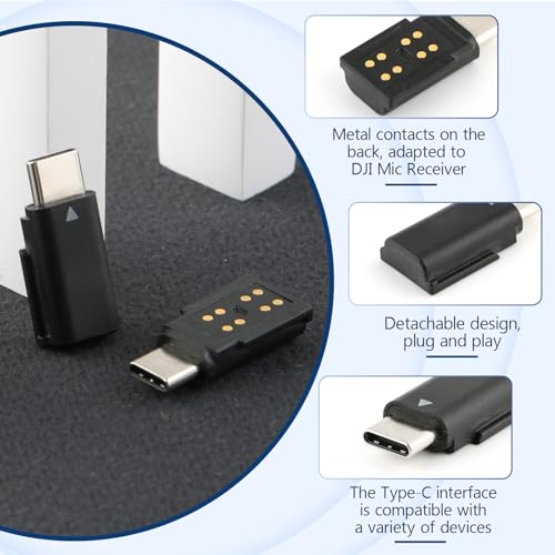 HBIHGHHONG for DJI MIC Adapter Type-C Phone Wireless Microphone Receiver for Mic Type-C Adapter Phone Tablet USB Mic Accessories - Image 4
