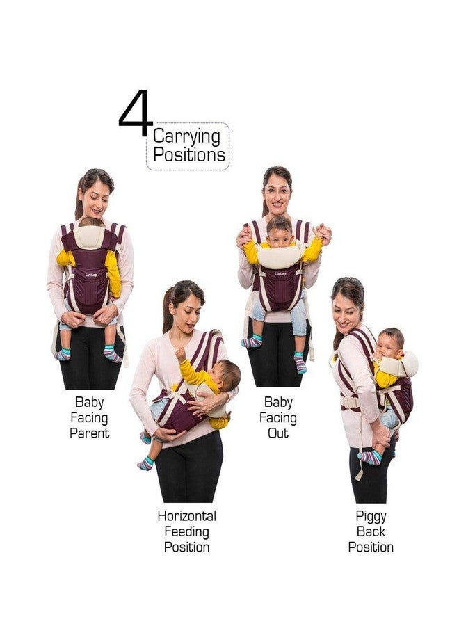 Crawl'in 4-in-1 Adjustable Baby Carrier Cum Kangaroo Bag/Baby Carry Sling/Back/Front Carrier for Baby (Purple) - Image 2
