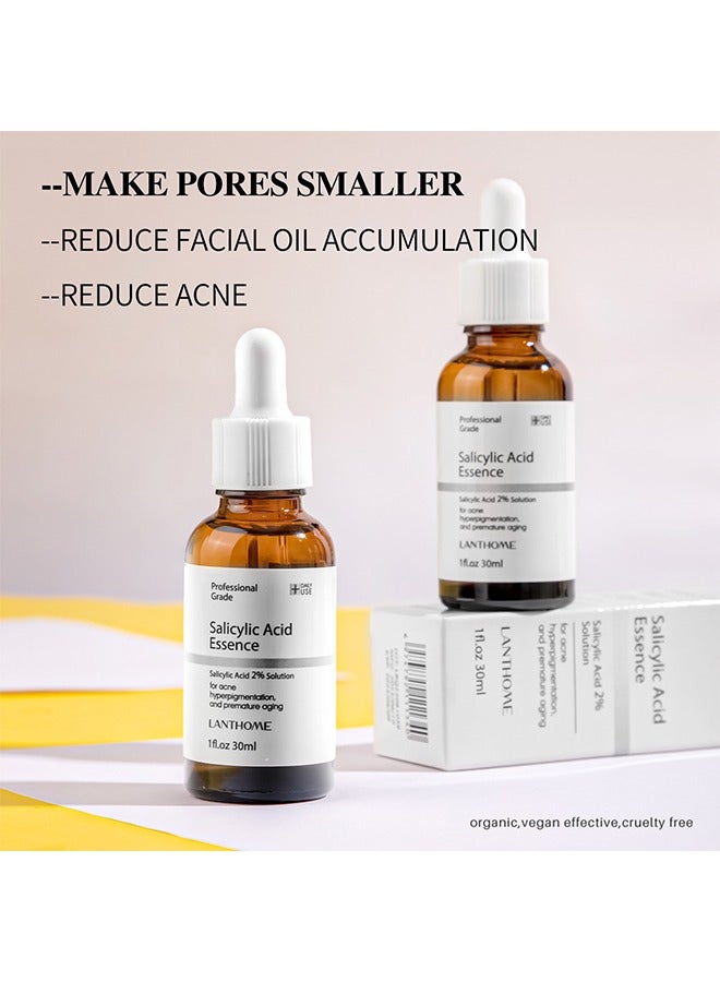 Lanthome Salicylic Acid Essence-Salicylic Acid 2% Solution for Acne Hyperpigmentation and Premature Aging, Blackhead and Open Pores, Reduces Excess Oil and Bumpy Texture, Acne Prone and Oily Skin for Women and Men 30ml - Image 5