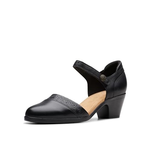 Clarks Women's Emily 2 Ketra Pump, Black Leather, 8 - Image 1