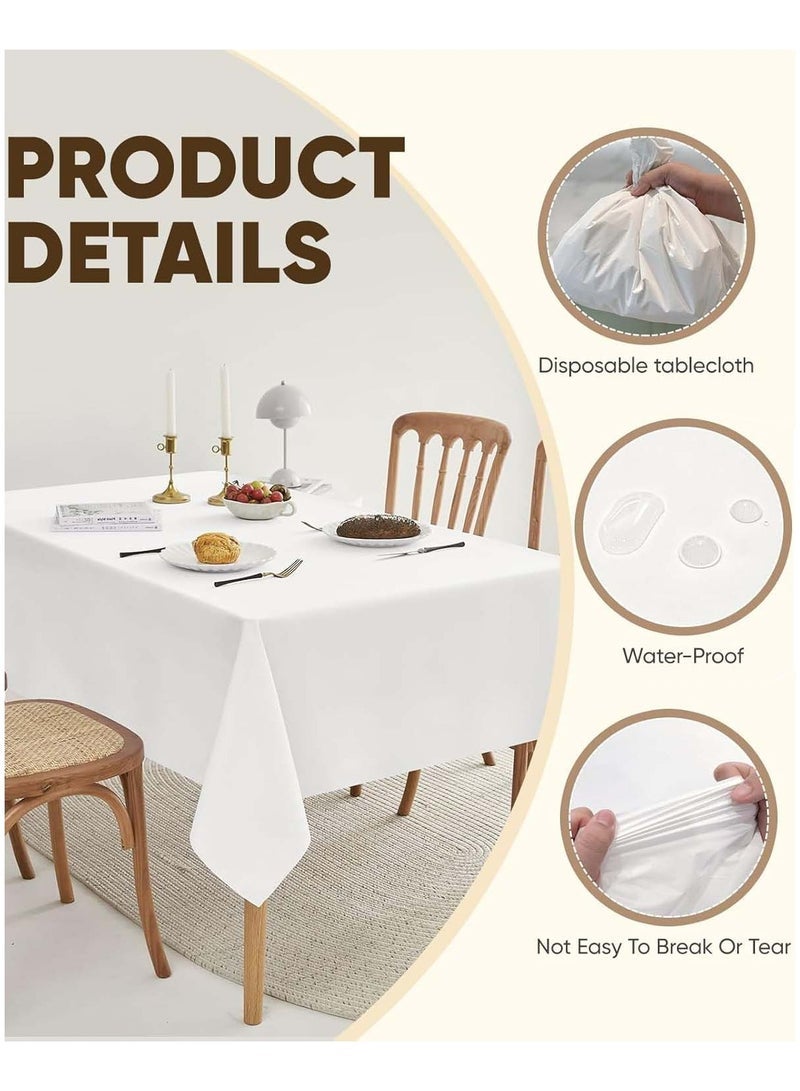 137 x 274cm  Disposable Table Cloth Table Cloths for Party, Plastic Tablecloths for Rectangle Tables, Waterproof & Sturdy Decorative Table Cover for Dining, Wedding, Outdoor - Image 2