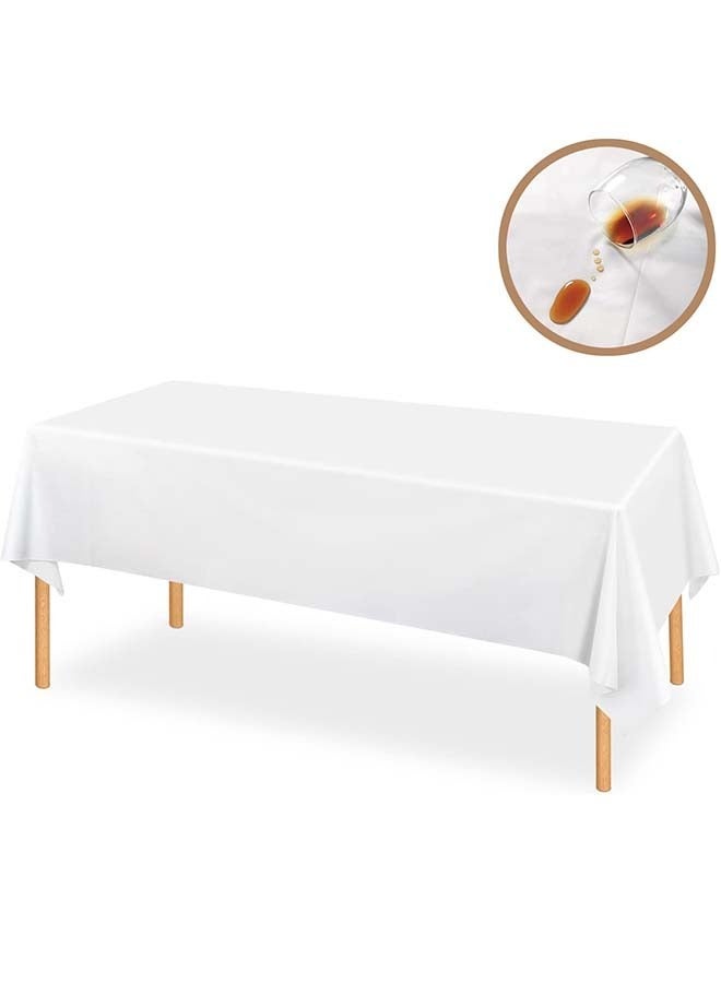 137 x 274cm  Disposable Table Cloth Table Cloths for Party, Plastic Tablecloths for Rectangle Tables, Waterproof & Sturdy Decorative Table Cover for Dining, Wedding, Outdoor - Image 1