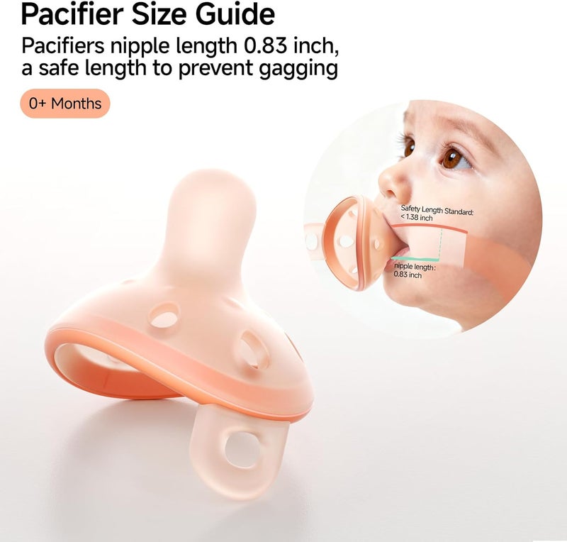 Garkoko Baby Pacifiers 0-6 Months, Soft Silicone Breast-Like Shape with Air Holes, BPA-Free, 4 Pack - Image 5