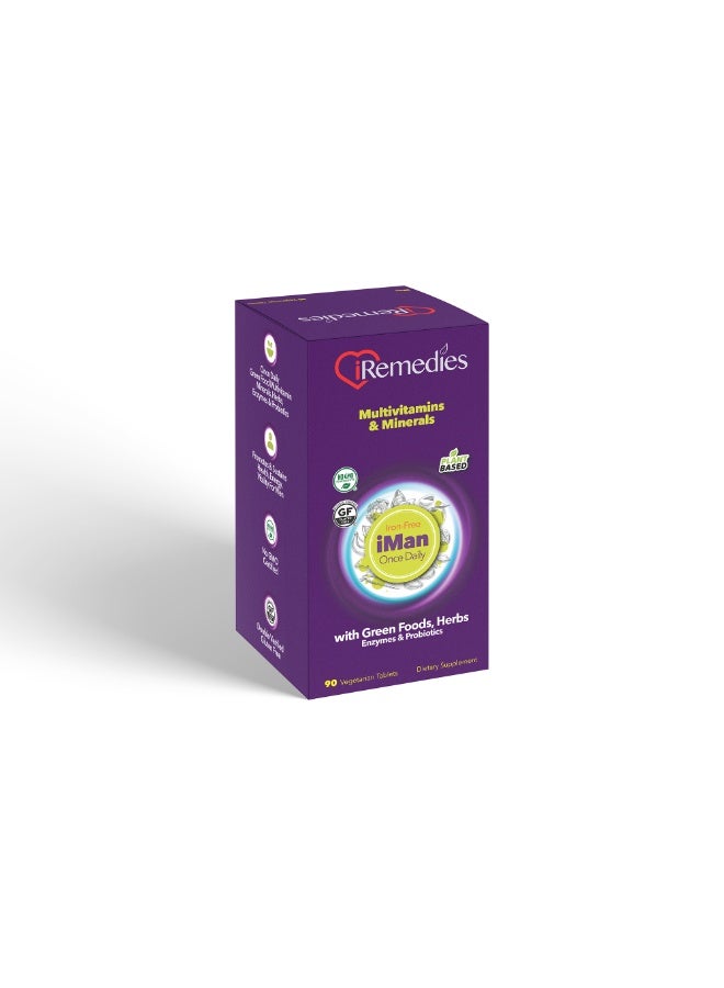 iRemedies iMan Once Daily Multivitamins – Men's Multivitamin for Energy, Muscle Support, and Overall Health – 90 Tablets - Image 3