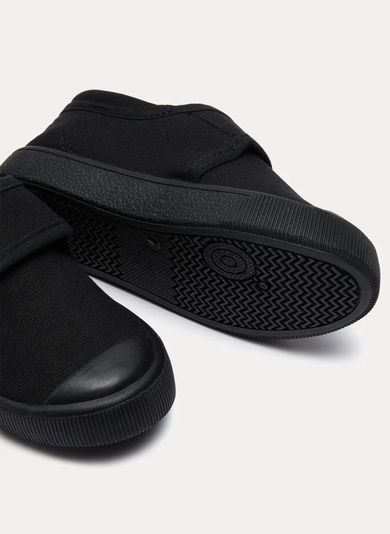 Matalan Kids Black Strap Plimsolls