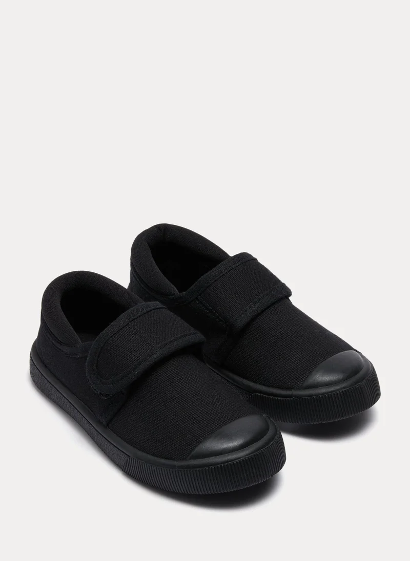 Matalan Kids Black Strap Plimsolls