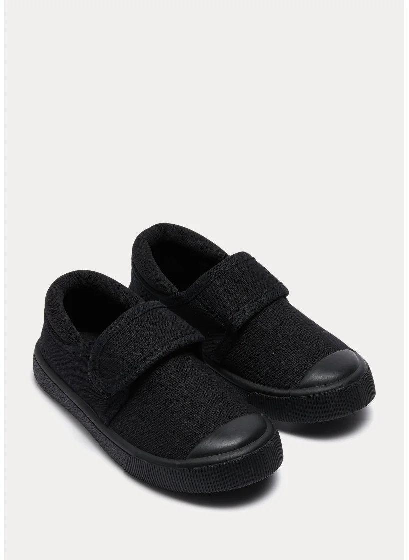 Matalan Kids Black Strap Plimsolls