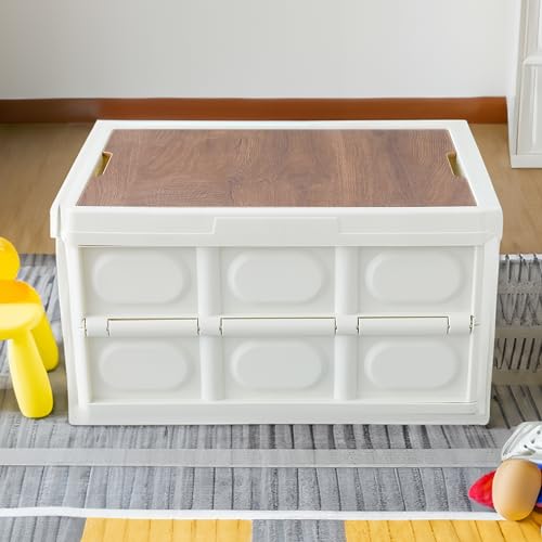 UMAI Organisers storage box for clothes 56L | Bangles organisers storage box | Plastic Boxes For Storage | Clothes Organiser for Wardrobe | Clothing Home decor items for living room | White - Image 1