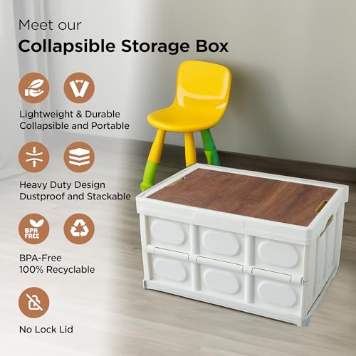 UMAI Organisers storage box for clothes 56L | Bangles organisers storage box | Plastic Boxes For Storage | Clothes Organiser for Wardrobe | Clothing Home decor items for living room | White - Image 3