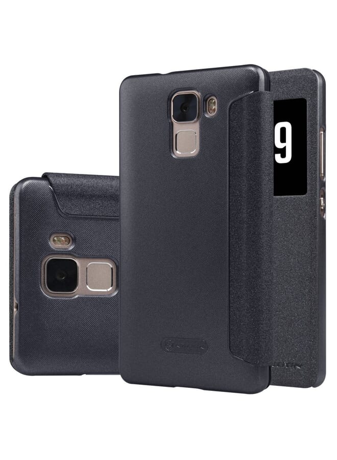 Nillkin Huawei Honor 7 Slim Flip Leather Case Cover & Screen Guard Black