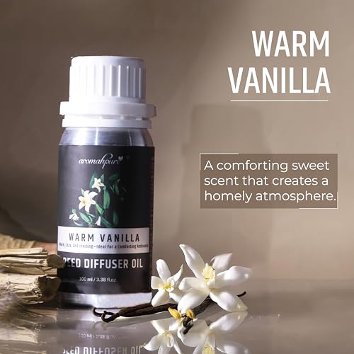 Aromahpure Reed Diffuser Oil 100ml | Vanilla Fragrance Refill Reed Oil for Diffuser Set | IFRA-compliant Reed Diffuser Oil for home & Bathroom Fragrance Diffusers | Reed sticks not included - Image 2