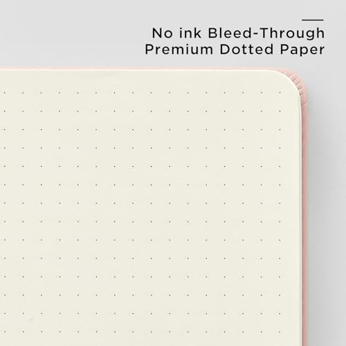 &And Per Se ⩓ Per Se Dotted Journal Notebook, A5 Hardcover Leather Dotted Journal, 160 Pages 100gsm Thick Dot Grid Paper, 3 Sheets of Stickers Included - 5.7'' x 8'' (Pink) - Image 5