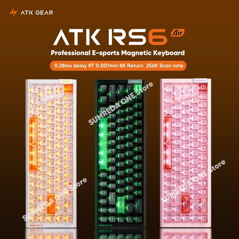 اي تي كي لوحة مفاتيح ATK RS6 Air Magnetic Mechanical Gaming Keyboard, Rapid Trigger 0.001mm, 0.08ms, 8K Polling Rate, Rgb, Hot-Swap - Image 2